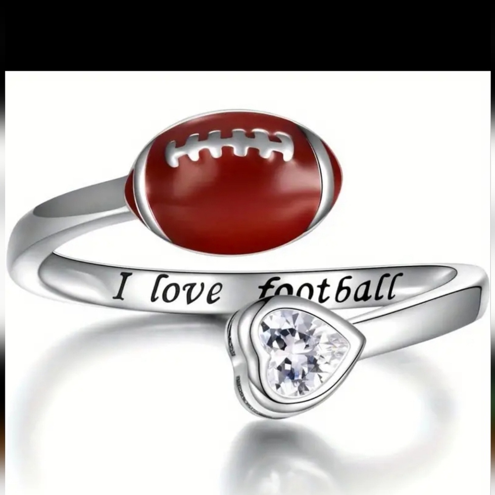 Football Size 7 Adjustable Silver Tone 